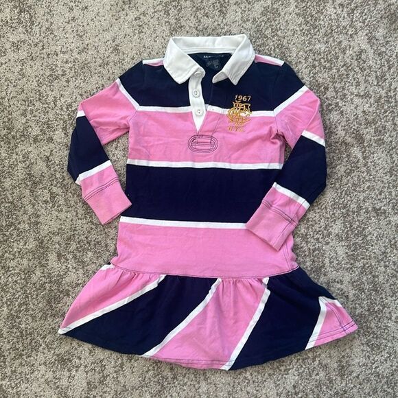 Ralph Lauren Girls Pink & Blue Dress 3/3T - Picture 1 of 6